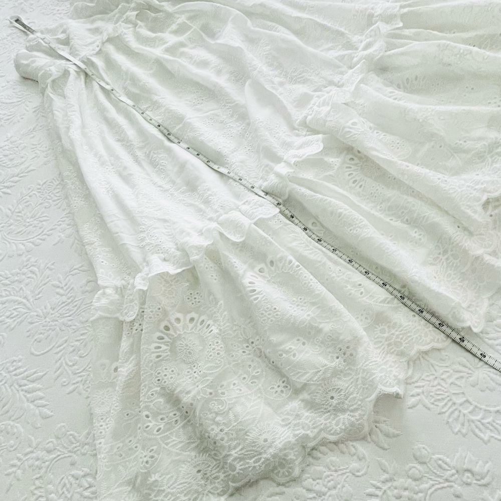 NWOT Lulus How Much I Love You White Eyelet Tiered Midi Dress Small - Picture 5 of 8